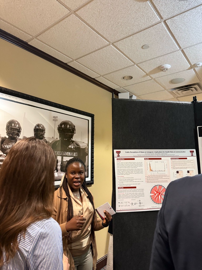 Presenting my research poster to audiences at the CALICHE Conference, Texas Tech University, Lubbock, TX, 2025