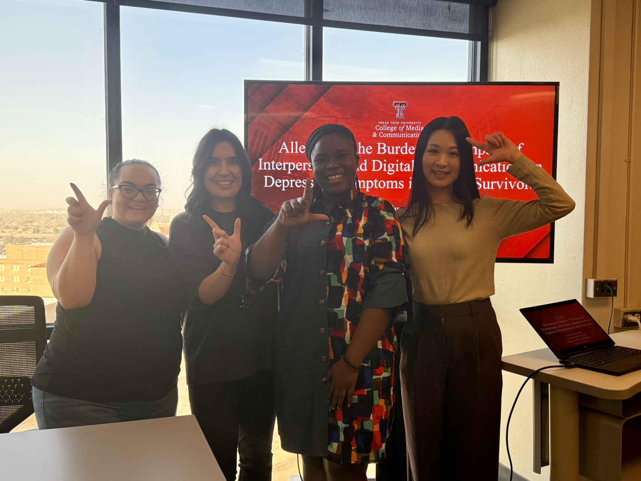 With my MA thesis committee after my thesis defense at Texas Tech University, Spring 2026